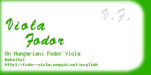 viola fodor business card